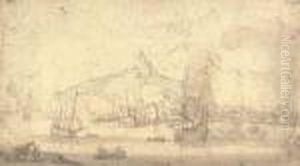 View Of The Port And Citadel Of San Sebastian, Spain by Bonaventura, the Elder Peeters