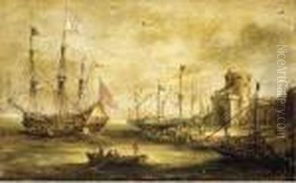 A Dutch Port With A Man-of-war - view 1