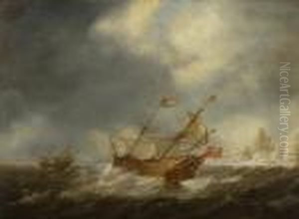 Segelschiffe Auf Sturmisch
 Bewegter See. - view 1