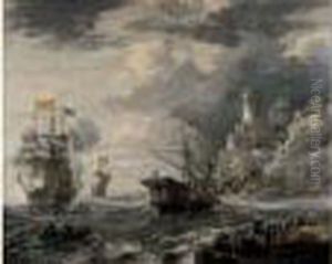 Marine Pres D'une Cote Rocheuse by Bonaventura, the Elder Peeters