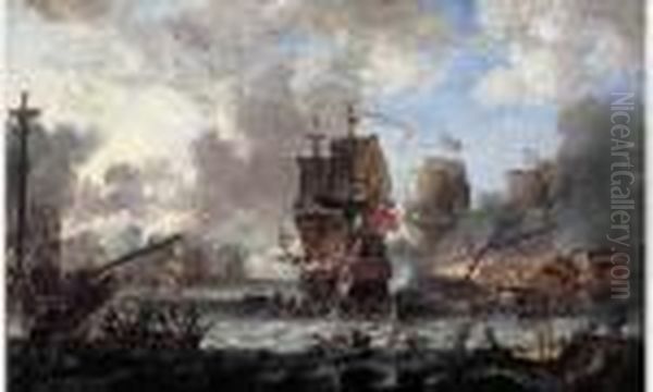 Scene De Combat Naval - view 1