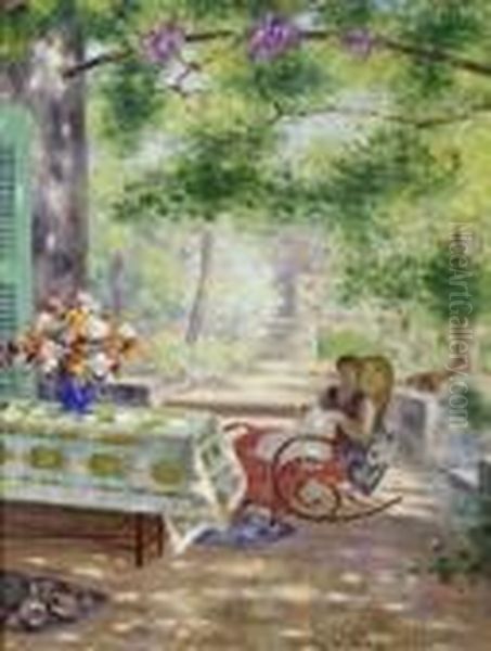 Femme Assise Dans Un Jardin - view 1