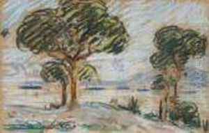 Juan-les-pins, L'escadre Au Golfe Juan by Auguste Pegurier