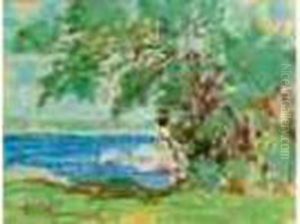 Saint Tropez, La Plage Des Canoubiers by Auguste Pegurier