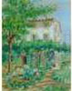 Coin De Jardin A Saint Tropez by Auguste Pegurier