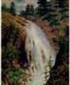 Cascade A Saint Martin Vesubie by Auguste Pegurier