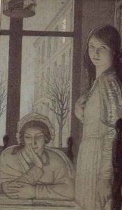 Interior - Evening, 1915 by Frederick Cayley Robinson