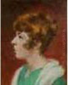 Jeune Fille A La Robe
 Verte by Auguste Pegurier