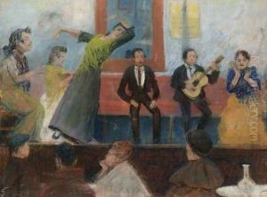 Scene from the Imperial Cafe, Madrid (Cafe Cantante, Madrid) by Dario de Regoyos y Valdes