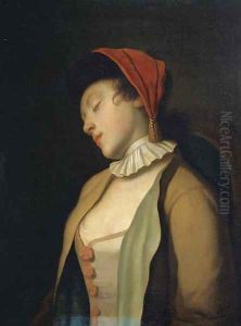 A sleeping young girl by Pietro Antonio Rotari