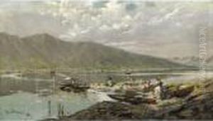 Veduta Del Lago Di Como by Carlo Pellegrini