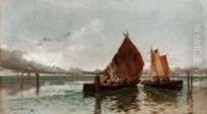 Scena Di Pesca by Carlo Pellegrini