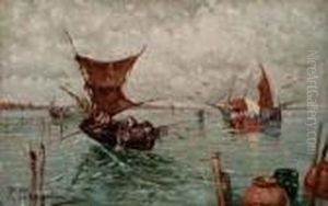 Scena Di Pesca by Carlo Pellegrini