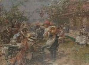 Figures In A Tavern Garden