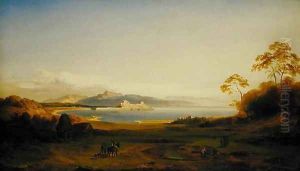 Bay and Harbour in Corfu, c.1842 by Carl Rottmann