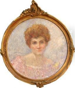Portrait De Jeune Femme Espiegle by Leonce Pelletier