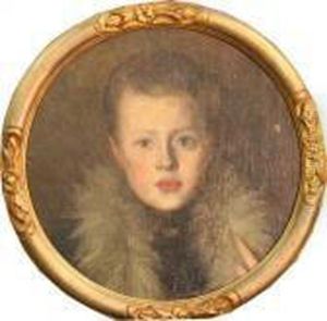Portrait De Jeune Femme Au Boa by Leonce Pelletier