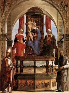 Madonna with Child and Saints 1480 by Ercole de' Roberti
