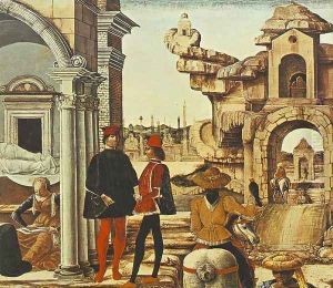 Predella of the Griffoni Polyptych- Miracles of St Vincent Ferrer (detail-1) 1473