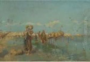 A Kiss By The Lobster Pots, The Bay Of Naples by Tito Pellicciotti