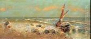 Marina Con Barca by Tito Pellicciotti