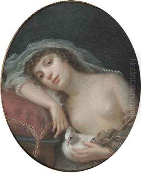 Girl with a Dove - view 1