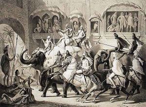 A Street in Lahore, from Voyage in India, engraved by Louis Henri de Rudder 1807-81 1842 by Louis Henri de Rudder