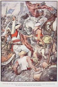 Because of the Heavy Blows Duke Charles Showered upon the Saracens he was Called Charles the Hammer, illustration from The Story of France Told to Boys and Girls by Mary Macgregor, 1920