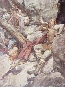 Once More Roland Blew His Ivory Horn, plate from The Story of France by Mary MacGregor, 1911 by William Rainey