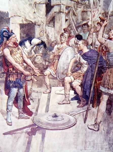 Vercingetorix d.46 BC Threw his Arms at the Feet of his Conquerors, plate from The Story of France by Mary MacGregor, 1911 - view 1