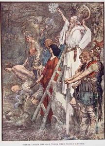 There Under the Oak Trees they would Gather, illustration from The Story of France by Mary Macgregor, 1920 by William Rainey