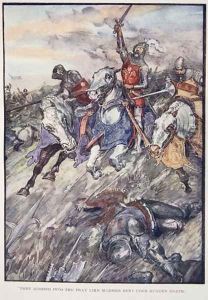 They Rushed Into The Fray Like Madmen Bent Upon Sudden Death, plate from The Story of France, by Mary MacGregor, 1920 by William Rainey