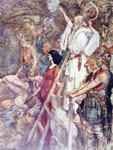 There Under the Oak Trees they would Gather, plate from The Story of France by Mary MacGregor, 1911 by William Rainey