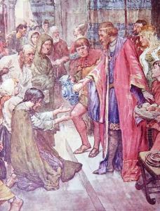 The Good King Was To Be Seen Giving Food And Drink to the Folk, plate from The Story of France, by Mary MacGregor, 1922 The Good King Was To Be Seen Giving Food And Drink to the Folk, plate from The Story of France, by Mary MacGregor, 1922