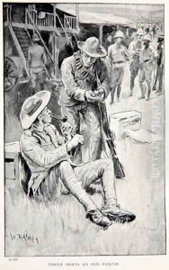 Yorke meets an old friend, an illustration from With Roberts to Pretoria: A Tale of the South African War by G.A. Henty, pub. London, 1902 by William Rainey