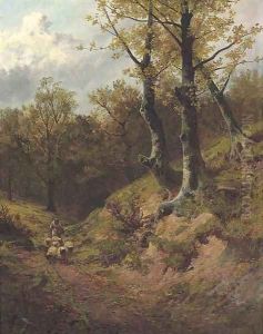A shepherd returning home by Leopold Rivers