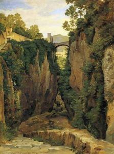 Grotto near Sorrento with Bridge by Heinrich Reinhold