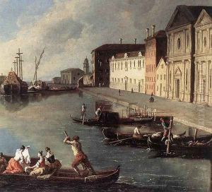 View of the Giudecca Canal (detail) 1730s by Johann Richter