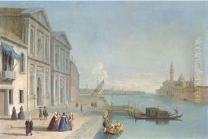 San Giorgio Maggiore, Venice, from the Canale della Grazia by Johann Richter