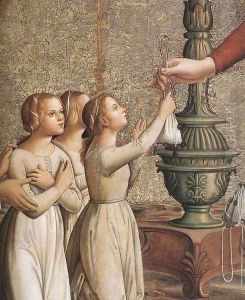 Annunciation (detail) by Antoniazzo Romano
