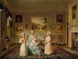 Mrs Congreve and her children in their London drawing room, 1782 by Philip Reinagle