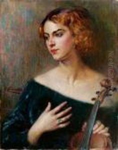 Giovane Donna Con Violino by Giuseppe Pennasilico