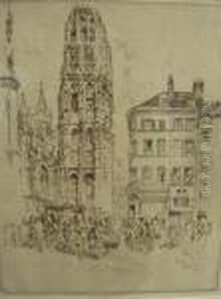 Flower Market And Butter Tower,rouen - view 1