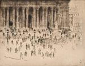 St. Paul's Pavement, London by Joseph Pennell