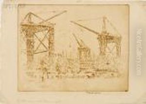 Great Cranes, South Kensington by Joseph Pennell