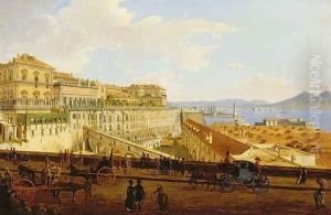 View of the Palazzo Reale, Naples 2 by Josef Rebell
