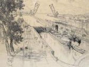 Along The Waterway by Joseph Pennell