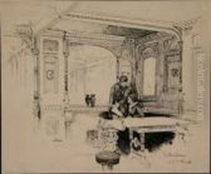 In The Saloon (city Of Pueblo) by Joseph Pennell