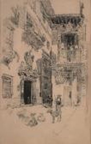 Street Scene With Livestock - view 1
