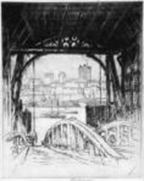 The Woolworth Building; The
Woolworth, Through The Arch; Thetunnel, Montague Terrace; Columbia
Heights, From Fulton Ferry (w.675; 785; 845; 849) - view 1